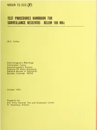 TEST PROCEDURES HANDBOOK for SURVEILLANCE RECEIVERS BELOW 100 Mhz
