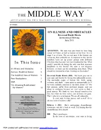 The Middle Way Advocating the True Teachings of Nichiren the True Buddha