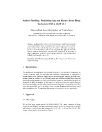 Author Profiling: Predicting Age and Gender from Blogs