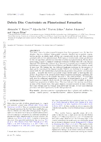 Debris Disc Constraints on Planetesimal Formation