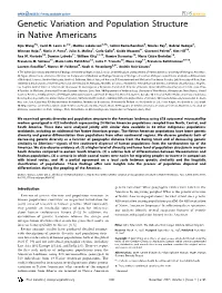 Genetic Variation and Population Structure in Native Americans