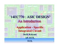 Introduction to ASIC Design