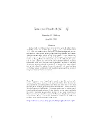 Numerous Proofs of Ζ(2) = 6