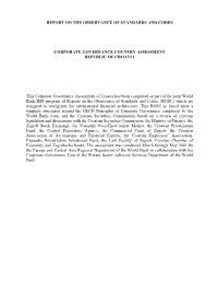 Report on the Observance of Standards and Codes