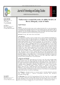 Underwater-Coastal Diversity of Edible Bivalve of Revas (Raigad), Coast Of