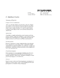 C. Matthew Curtin: Curriculum Vitæ 2