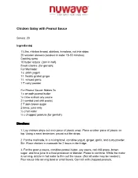 Chicken Satay with Peanut Sauce