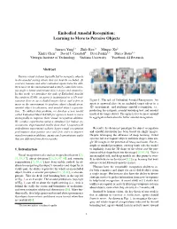 Embodied Amodal Recognition: Learning to Move to Perceive Objects