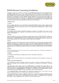 EVVA General Licensing Conditions