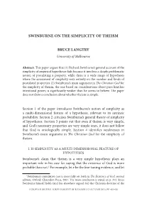 Swinburne on the Simplicity of Theism