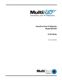 Voice/Fax Over IP Networks Model MVP400 H.323 Mode User Guide