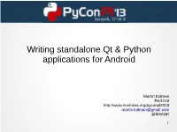 Writing Standalone Qt & Python Applications for Android