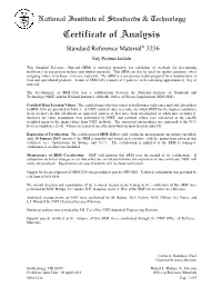 Certificate of Analysis