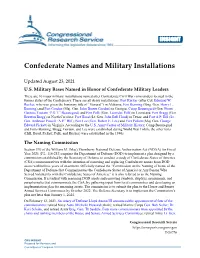 Confederate Names and Military Installations