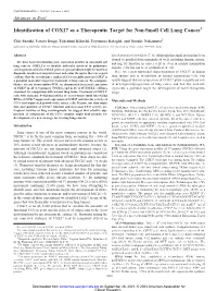 Identification of COX17 As a Therapeutic Target for Non-Small Cell Lung Cancer1