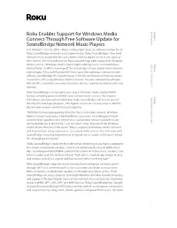Roku Enables Support for Windows Media Connect Through Free