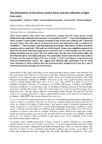 The Polarization of the Binary System Spica, and the Reflection of Light from Stars Jeremy Bailey1,*, Daniel V