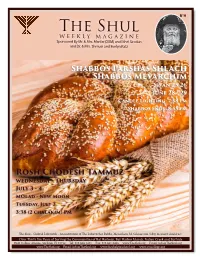 The Shul Weekly Magazine Sponsored by Mr