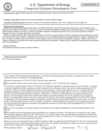 '7 · / · 13 Checklist for Categorical Exclusion Determination, Revised Nov