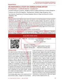 AN ANATOMICAL STUDY on DORSALIS PEDIS ARTERY M.S.Rajeshwari1, B.N.Roshankumar2, Vijayakumar3