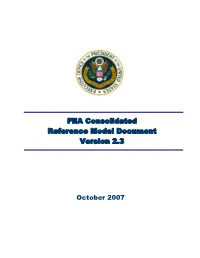 Federal Enterprise Architecture Business Reference Module