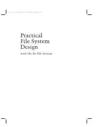 Practical File System Design:The Be File System, Dominic Giampaolo Half Title Page Page I