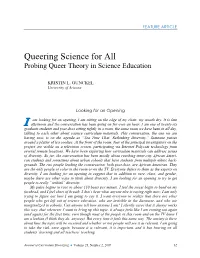 Queering Science for All Probing Queer Theory in Science Education