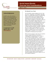 Social Impact Bonds: Overview and Considerations
