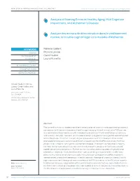 Analysis of Naming Errors in Healthy Aging, Mild Cognitive Impairment, and Alzheimer’S Disease