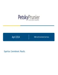 April 2014 M&A and Investment Summary