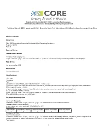 Submission Data for 2020-2021 CORE Conference Ranking Process IEEE International Enterprise Distributed Object Computing Conference