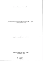 Textual Relations in the Qur'an