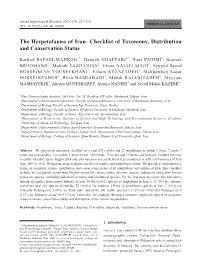 The Herpetofauna of Iran: Checklist of Taxonomy, Distribution and Conservation Status