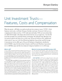 Unit Investment Trusts — Features, Costs and Compensation