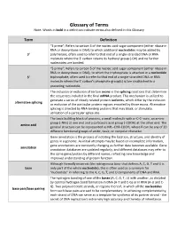 Glossary of Terms Note: Words in Bold in a Definition Indicate Terms Also Defined in This Glossary