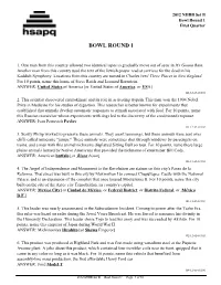 2012 NHBB Set B Round #1
