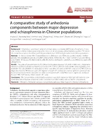 A Comparative Study of Anhedonia Components Between Major