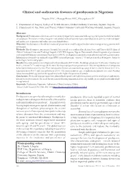 Clinical and Audiometric Features of Presbycusis in Nigerians