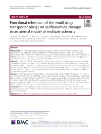 Functional Relevance of the Multi-Drug Transporter Abcg2 on Teriflunomide