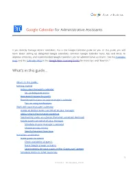 Google Calendar for Administrative Assistants What's in This Guide