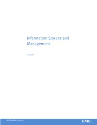 Information Storage and Management