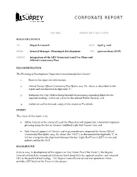 LRT Corridor Land Use Planning Processes Appendix “I”