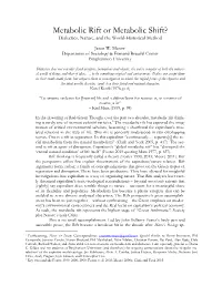 Metabolic Rift Or Metabolic Shift? Dialectics, Nature, and the World-Historical Method