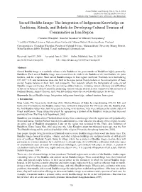 Sacred Buddha Image: the Integration of Indigenous Knowledge on Traditions, Rituals, and Beliefs for Developing Cultural Tourism of Communities in Isan Region