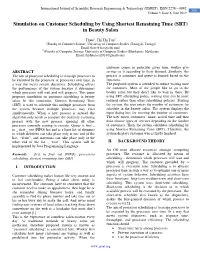 Simulation on Customer Scheduling by Using Shortest Remaining Time (SRT) in Beauty Salon