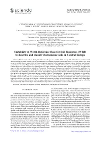 (WRB) to Describe and Classify Chernozemic Soils in Central Europe