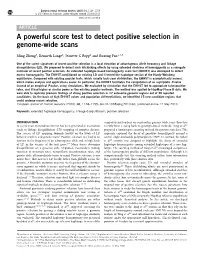 A Powerful Score Test to Detect Positive Selection in Genome-Wide Scans