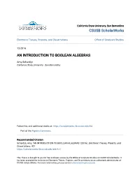An Introduction to Boolean Algebras