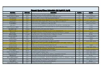 Branch Open/Close Schedule (16 April-21 April)