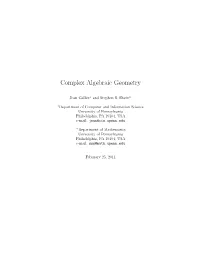 Complex Algebraic Geometry